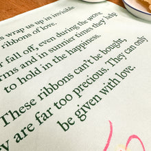 Load image into Gallery viewer, Ribbons of love - Tea towel