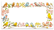 Load image into Gallery viewer, Sheet of 10 stickers - Labels, birds and flowers
