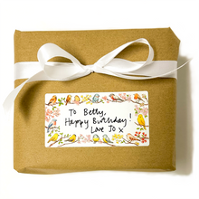 Load image into Gallery viewer, Sheet of 10 stickers - Labels, birds and flowers