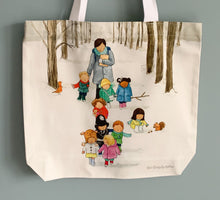 Load image into Gallery viewer, Snowy Walk - Cotton Tote Bag
