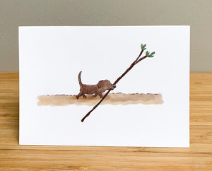 Greetings card - Puppy’s best stick