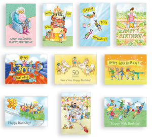 Birthday age pack - pack of 10 cards