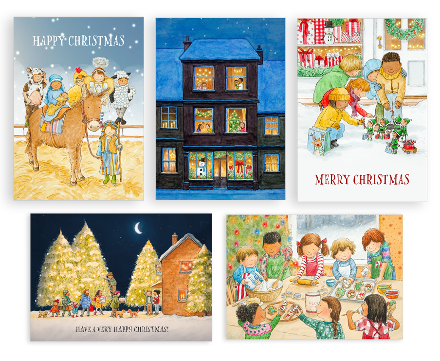 Pack of 5 mixed Christmas cards