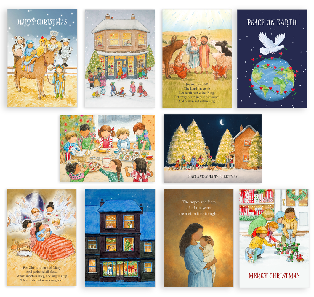 Pack of 10 mixed Christmas cards