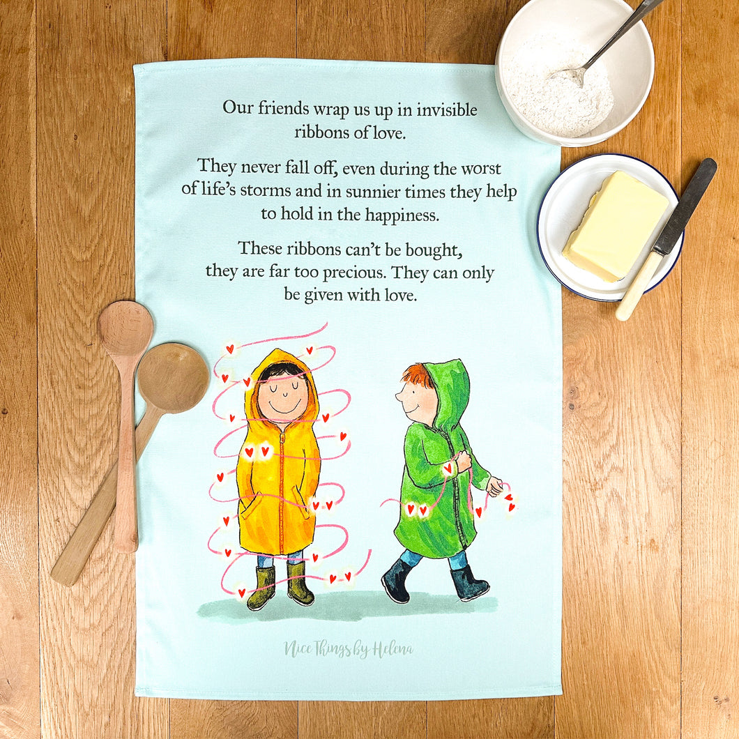 Ribbons of love - Tea towel