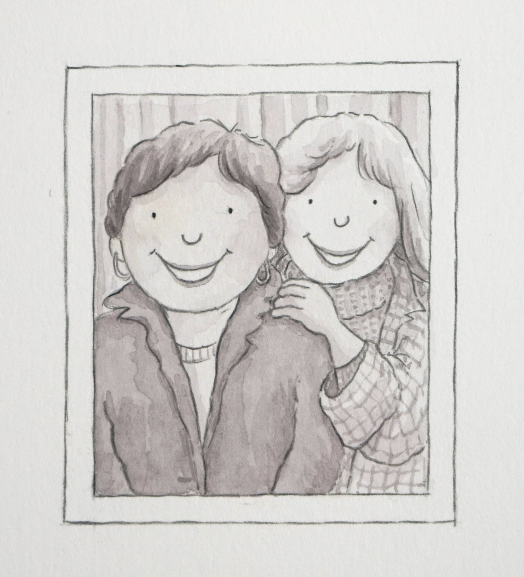 You’re the song, women - Original signed painting in watercolour and pencil crayon.