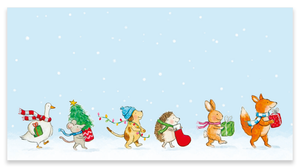 Sheet of 10 stickers - Christmas animals