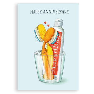 Greetings card - Anniversary toothbrushes