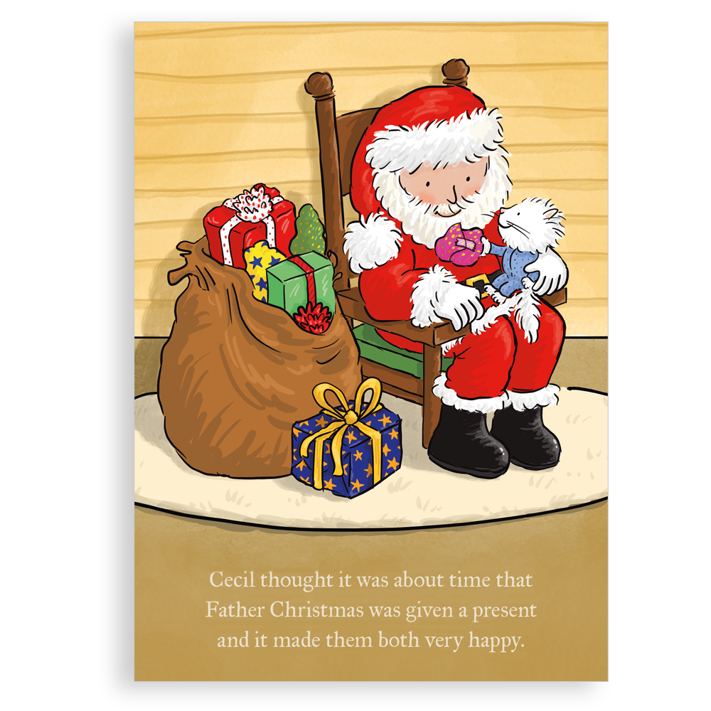 Pack of 5 Christmas cards - A present for Father Christmas