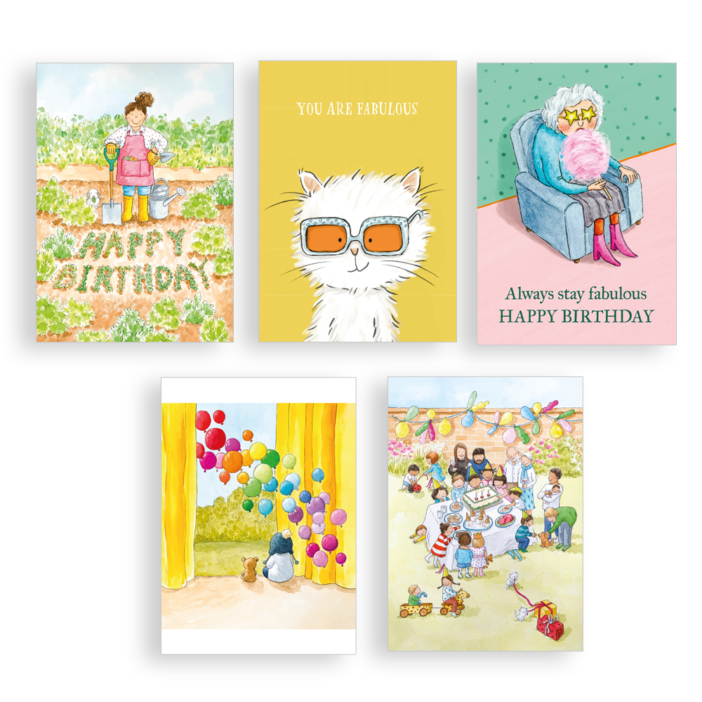 Birthday Pack - pack of 5 cards