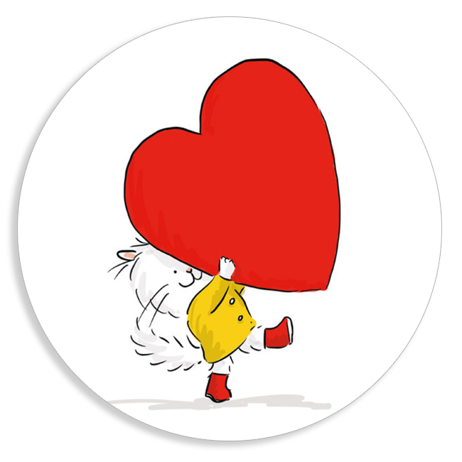 Sheet of 15 Stickers - Big Heart