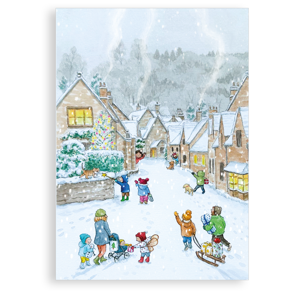 Pack of 5 Christmas cards - Christmas visitors