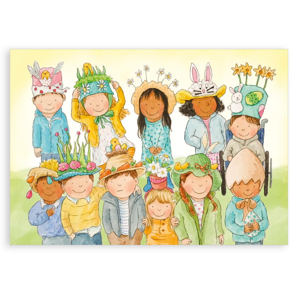 Easter card - Easter bonnets