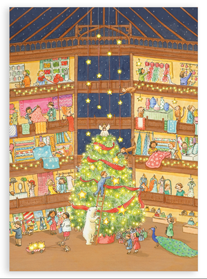 Pack of 5 Christmas cards - Everyone helps at Christmas
