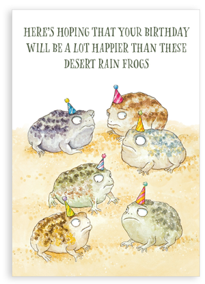 Greetings card - Happy Birthday, frogs