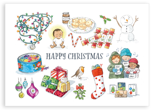 Pack of 5 Christmas cards - Happy Christmas