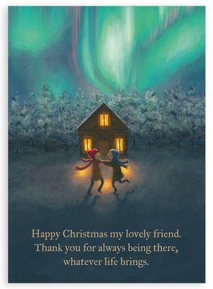 Pack of 5 Christmas cards - Happy Christmas lovely friend