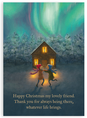 Pack of 5 Christmas cards - Happy Christmas lovely friend