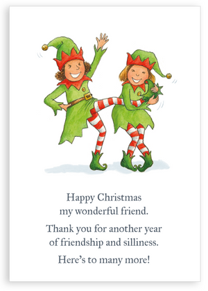 Pack of 5 Christmas cards - Happy Christmas wonderful friend