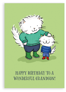 Greetings card - Happy birthday wonderful grandson