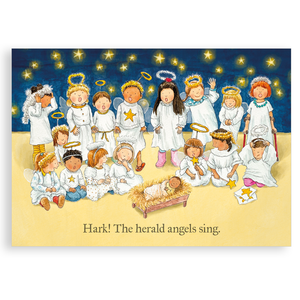 Pack of 5 Christmas cards - Hark!
