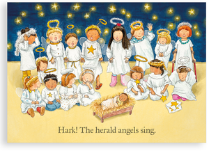 Pack of 5 Christmas cards - Hark!