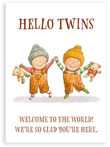 Greetings card - Hello twins