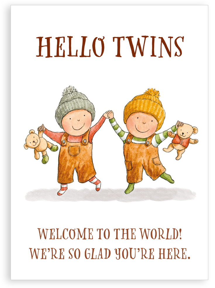 Greetings card - Hello twins