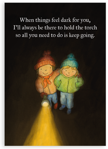 Greetings card - Holding the torch