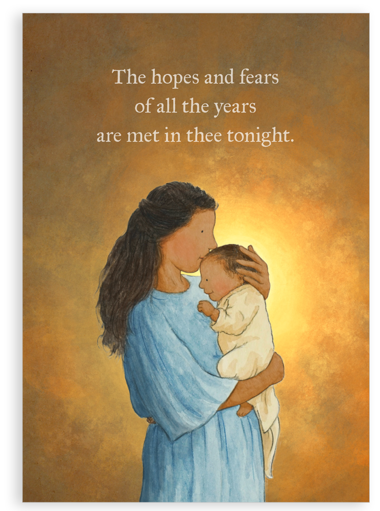 Pack of 5 Christmas cards - Hopes and fears of all the years