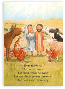 Pack of 5 Christmas cards - Joy to the world