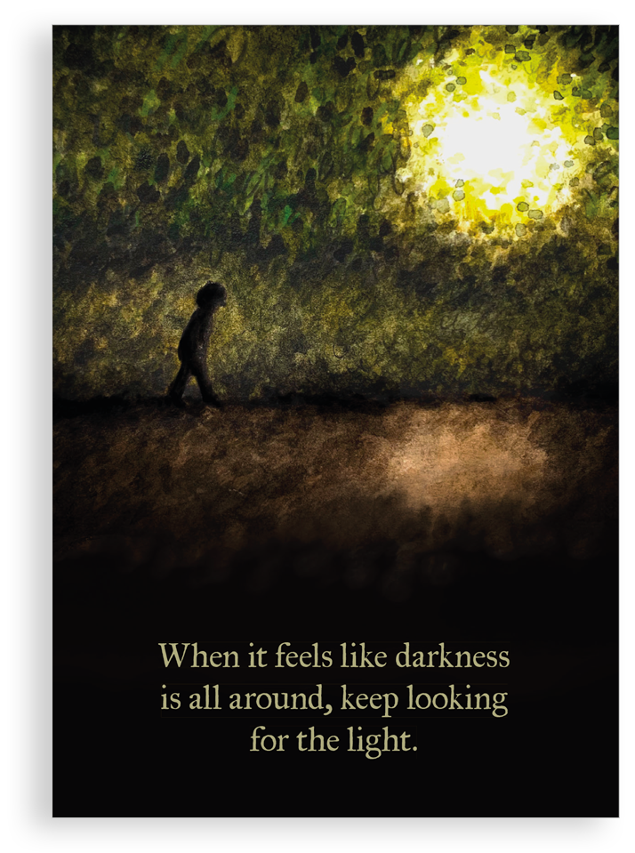 Greetings card - Look for the light