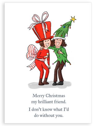 Pack of 5 Christmas cards - Merry Christmas brilliant friend