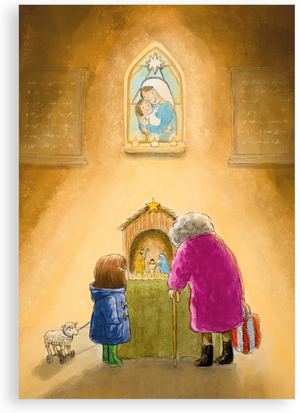 Pack of 5 Christmas cards - O Come Let Us Adore Him