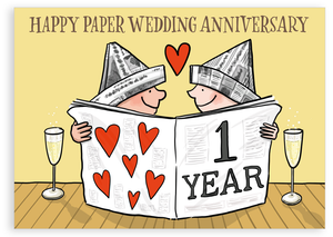 Greetings card - Paper wedding anniversary