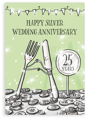 Greetings card - Silver wedding anniversary
