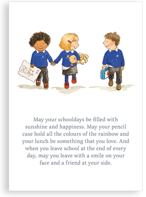 Greetings card - Starting a new class or school (Blue uniform)