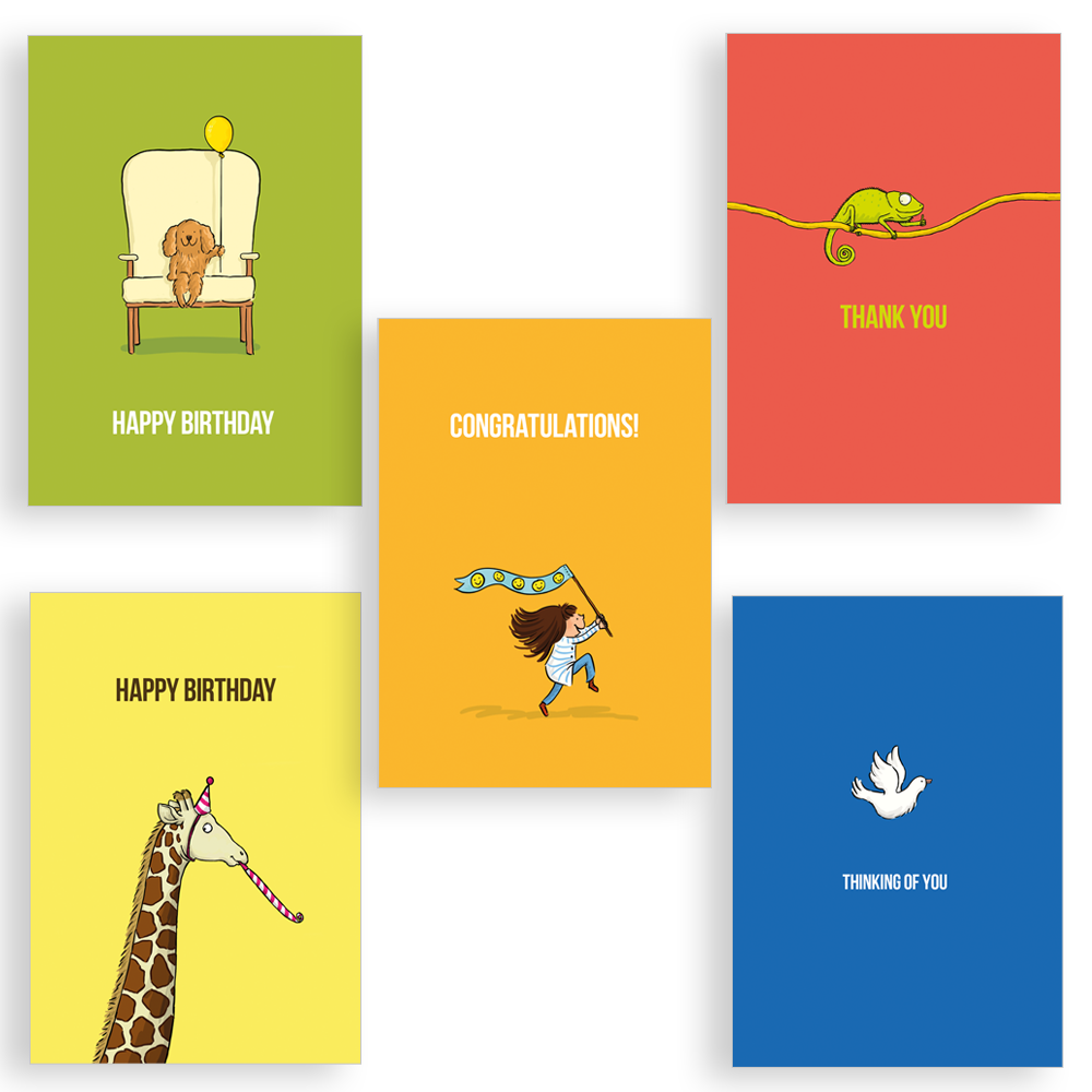 The Essential Greetings Card Set - Pack of 5 mixed Greetings cards