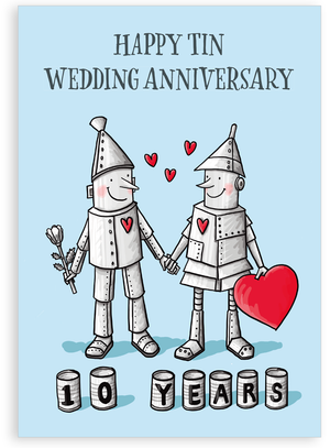 Greetings card - Tin wedding anniversary