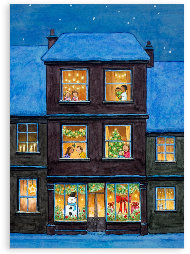 Pack of 5 Christmas cards - The night before Christmas