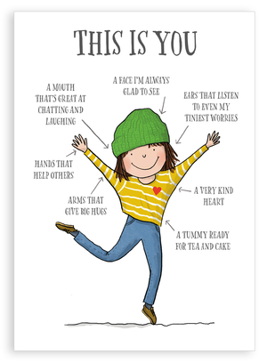 Greetings card - This is you, green hat