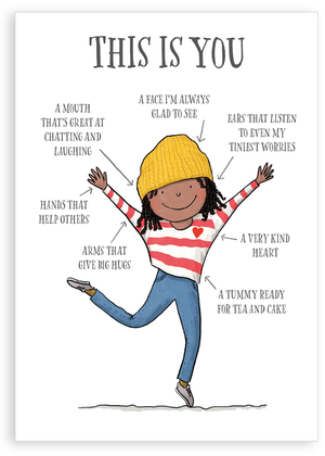 Greetings card - This is you, yellow hat