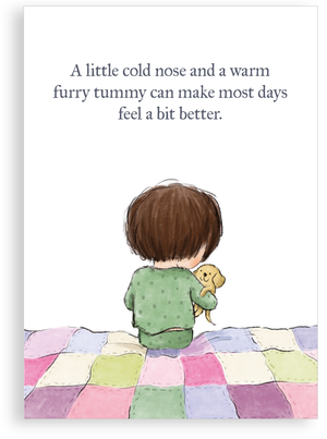 Greetings card - Warm tummy (dog)