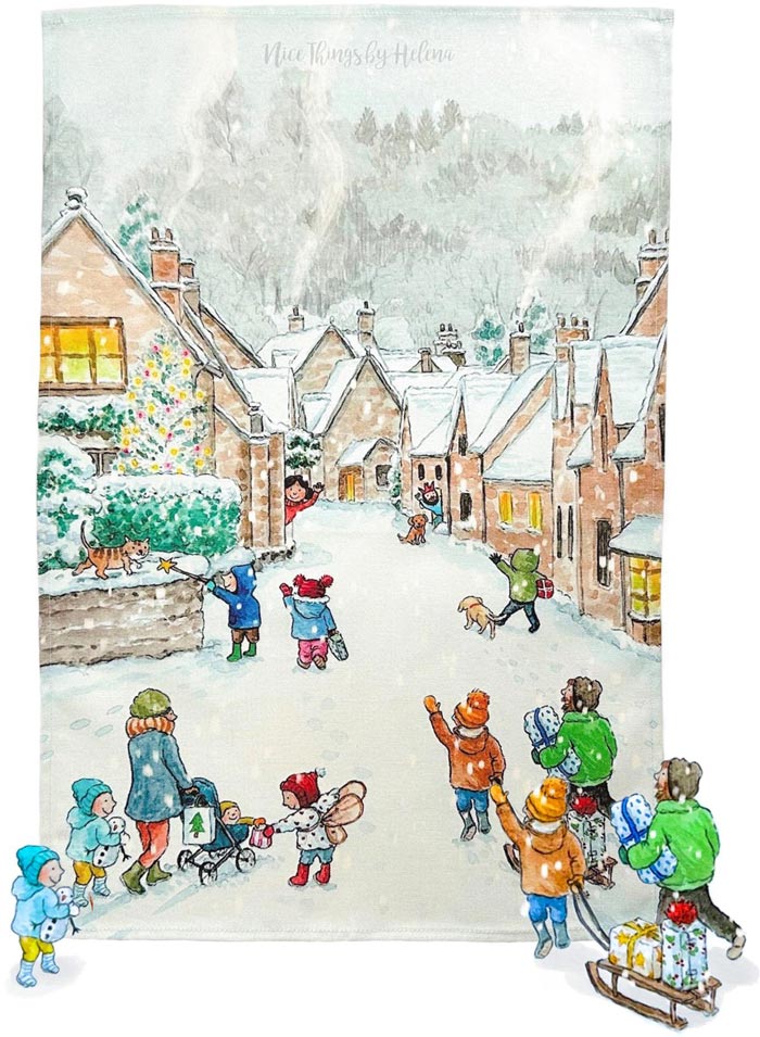 Christmas visitors - Tea towel