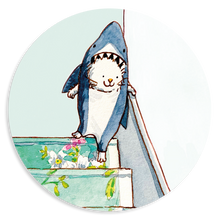 Load image into Gallery viewer, Sheet of 15 Stickers - Cecil&#39;s Shark Costume
