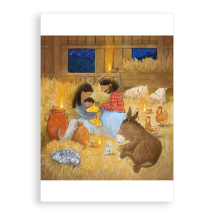 Pack of 5 printed Christmas cards - The first Christmas