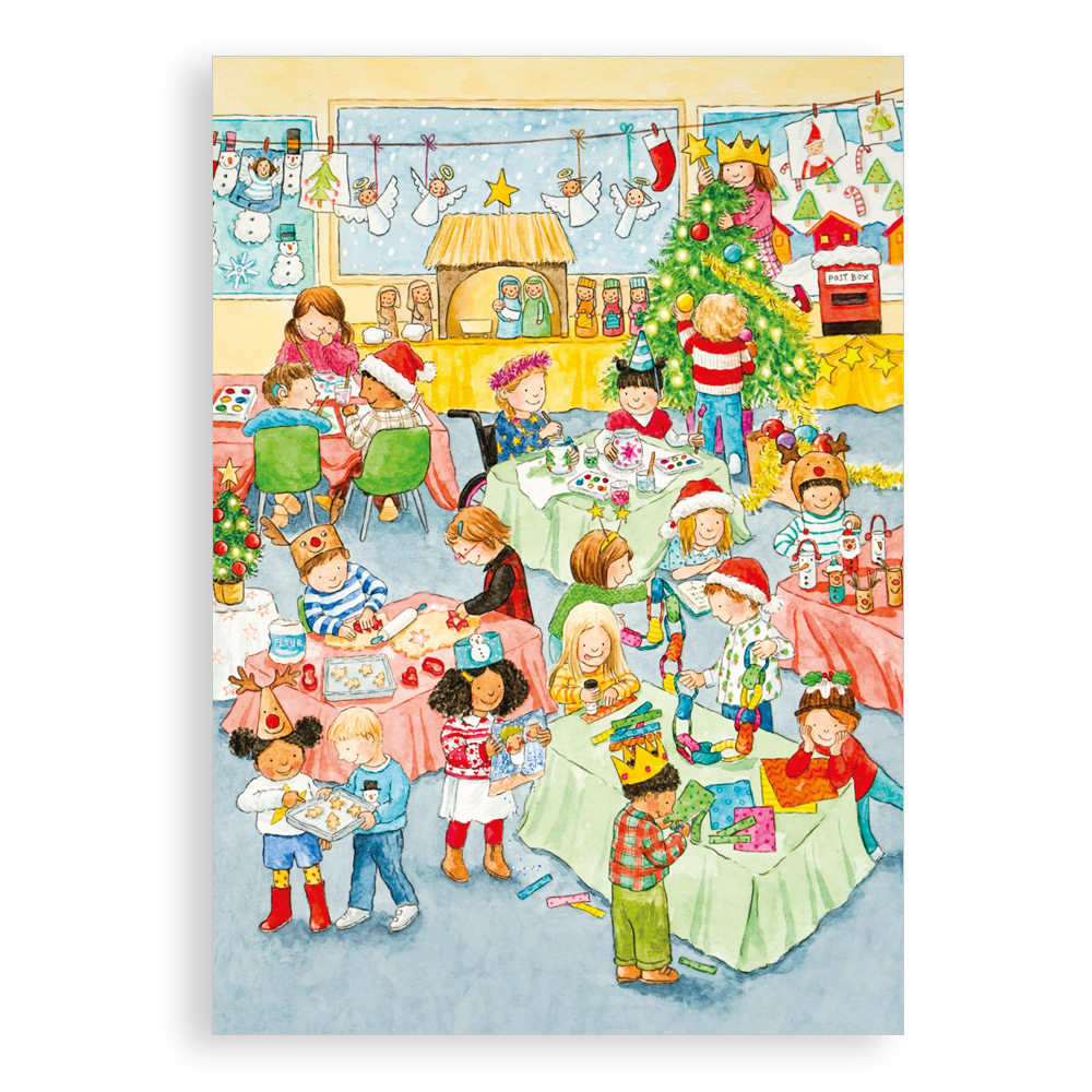 Pack of 5 printed Christmas cards - Getting ready for Christmas