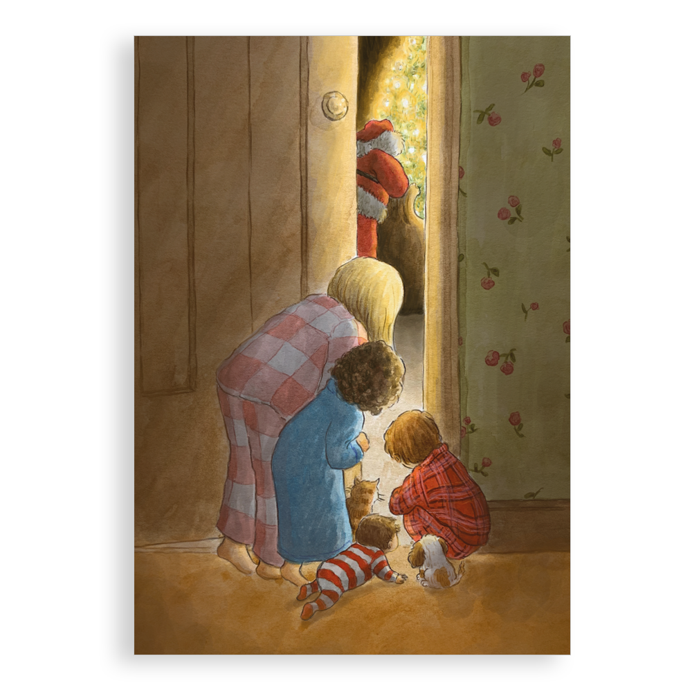 Pack of 5 printed Christmas cards - A Special Visitor