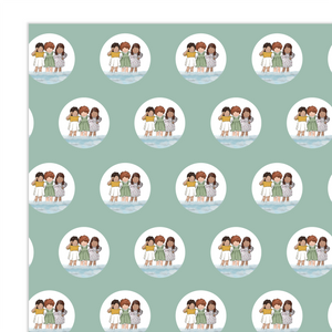 Wrapping Paper - Friends at the Seaside (4 sheets)