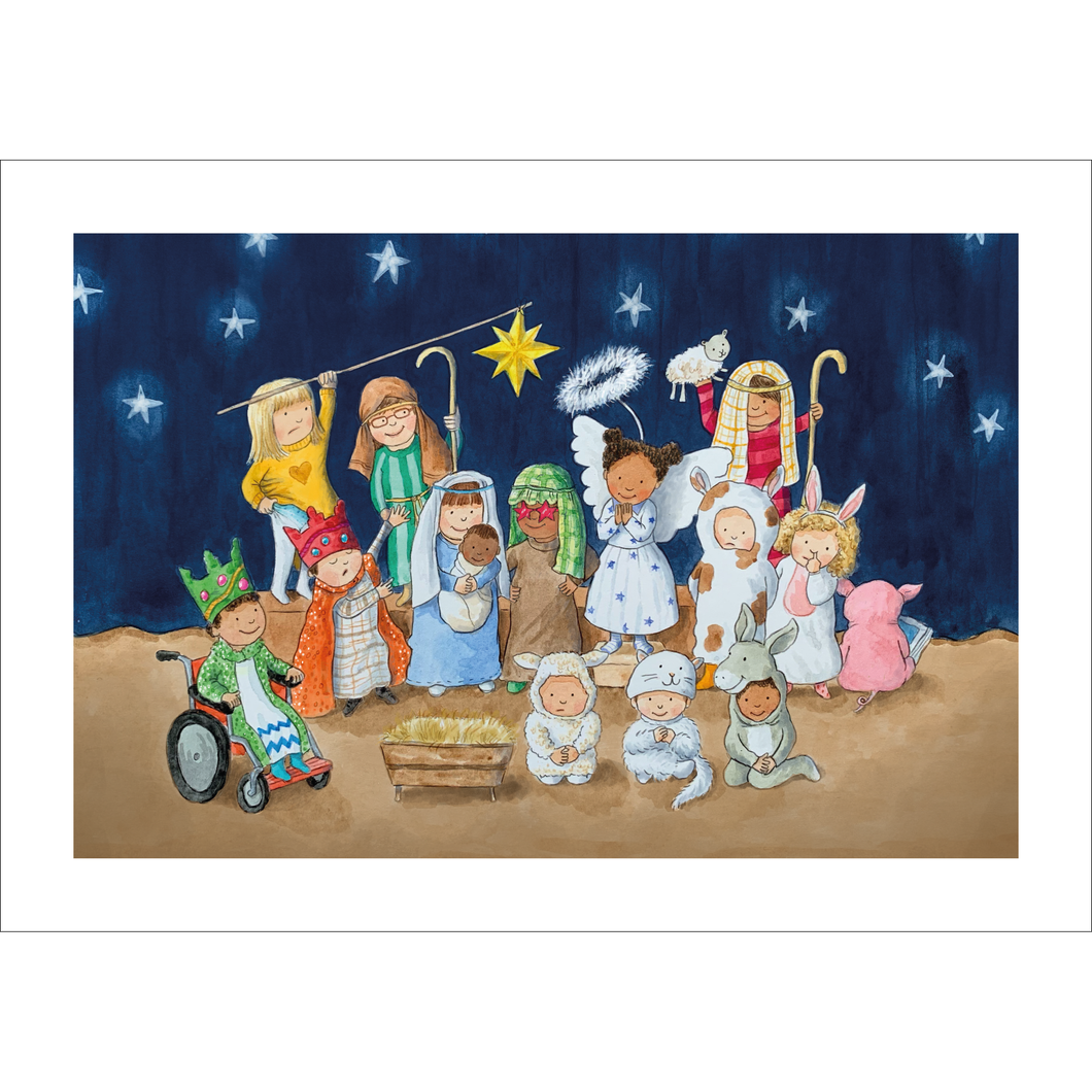 The School Nativity (A4 hand signed print)